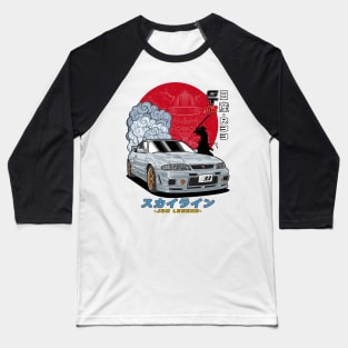 Nippon JDM Gray Nissan Skyline GT-R R33 Baseball T-Shirt